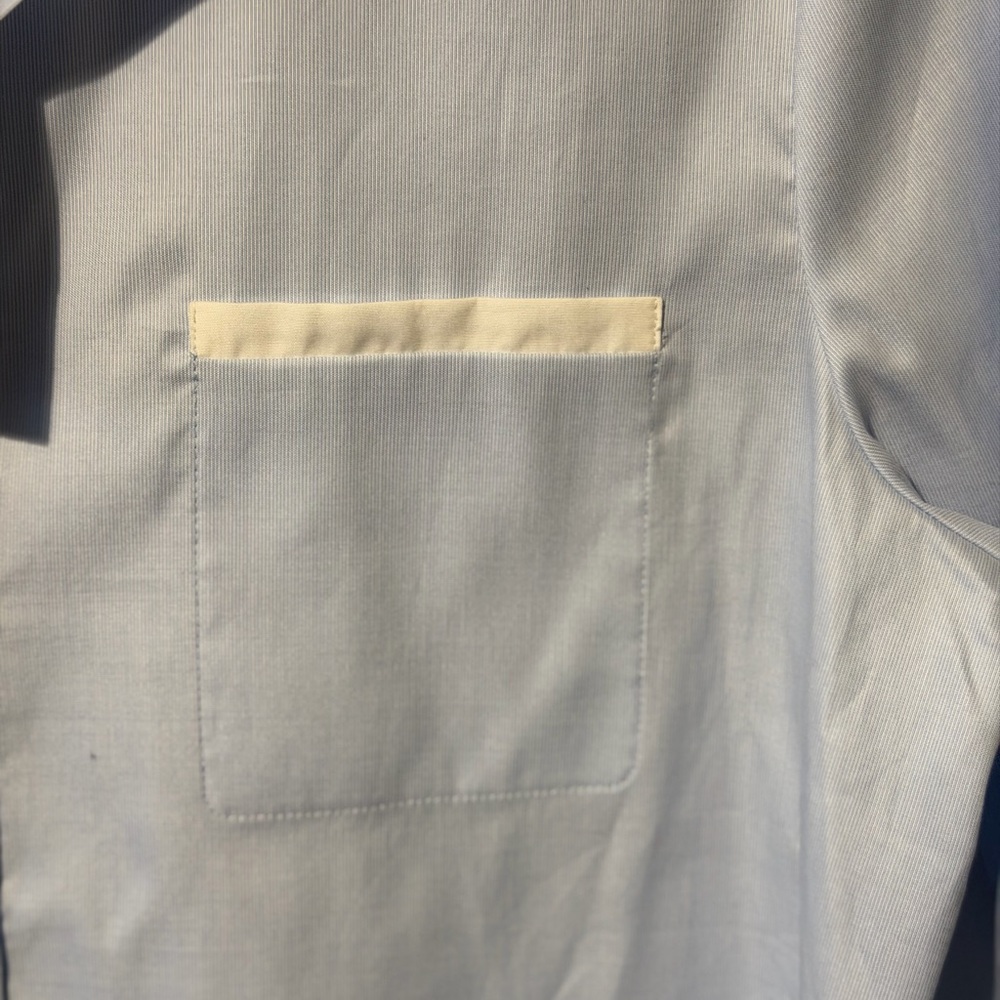Lafayette 148 New York Pale Blue Micro Pinstripe Button Down Shirt Size M - Picture 5 of 8